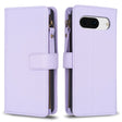 For Google Pixel 8 9 Card Slots Zipper Wallet Leather Flip Phone Case(Light Purple) - Google Cases by PMC TechLife | Online Shopping South Africa | PMC TechLife | Buy Now Pay Later Mobicred