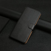 For iPhone 16 Pro Genuine Leather Fingerprint-proof Flip Phone Case(Black)