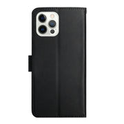 For iPhone 16 Pro Genuine Leather Fingerprint-proof Flip Phone Case(Black)