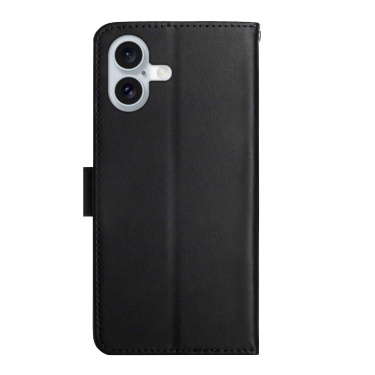 For iPhone 16 Genuine Leather Fingerprint-proof Flip Phone Case(Black) - iPhone 16 Cases by PMC TechLife | Online Shopping South Africa | PMC TechLife | Buy Now Pay Later Mobicred