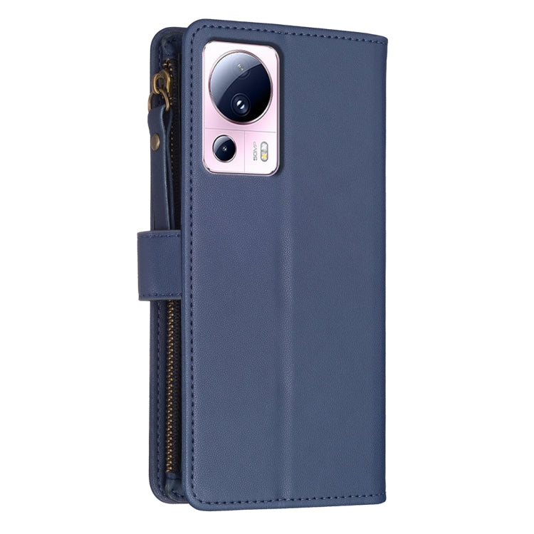 For Xiaomi 13 Lite 9 Card Slots Zipper Wallet Leather Flip Phone Case(Blue) - 13 Lite Cases by PMC TechLife | Online Shopping South Africa | PMC TechLife | Buy Now Pay Later Mobicred