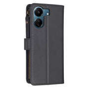 For Xiaomi Redmi 13C 9 Card Slots Zipper Wallet Leather Flip Phone Case(Black)