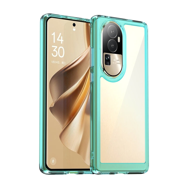 For OPPO Reno10 Pro+ Colorful Series Acrylic Hybrid TPU Phone Case(Transparent Blue) - OPPO Cases by PMC TechLife | Online Shopping South Africa | PMC TechLife