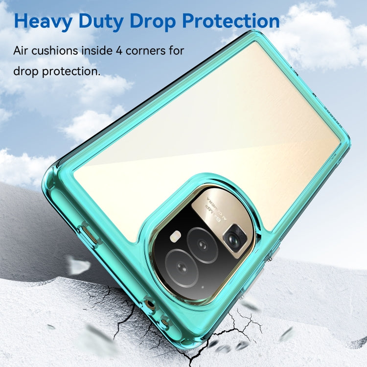 For OPPO Reno10 Pro+ Colorful Series Acrylic Hybrid TPU Phone Case(Transparent Blue) - OPPO Cases by PMC TechLife | Online Shopping South Africa | PMC TechLife