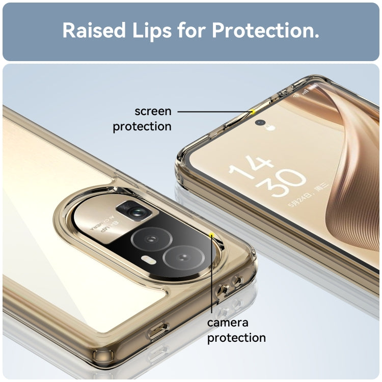 For OPPO Reno10 Pro+ Colorful Series Acrylic Hybrid TPU Phone Case(Transparent Grey) - OPPO Cases by PMC TechLife | Online Shopping South Africa | PMC TechLife | Buy Now Pay Later Mobicred