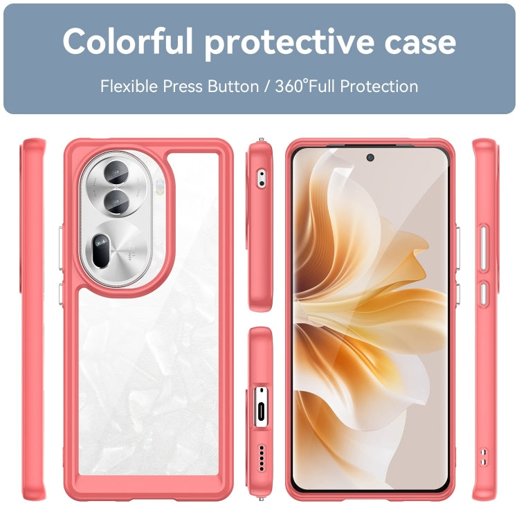 For OPPO Reno11 Pro Global Colorful Series Acrylic Hybrid TPU Phone Case(Red) - Reno11 Pro Cases by PMC TechLife | Online Shopping South Africa | PMC TechLife | Buy Now Pay Later Mobicred