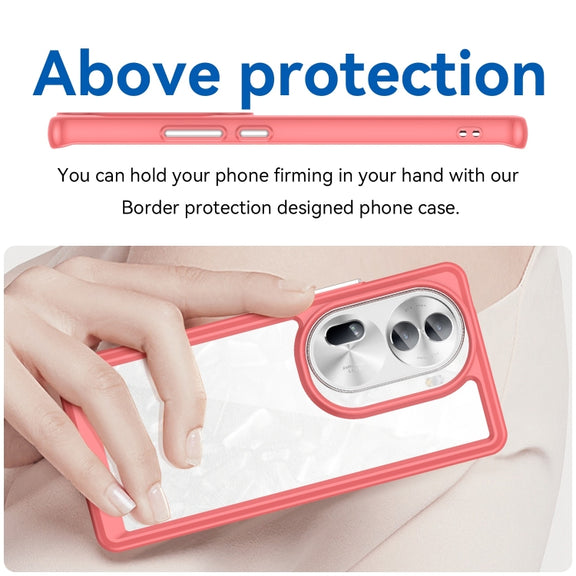 For OPPO Reno11 Pro Global Colorful Series Acrylic Hybrid TPU Phone Case(Red)