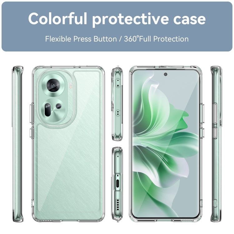 For OPPO Reno11 Global Colorful Series Acrylic Hybrid TPU Phone Case(Transparent) - Reno11 Cases by PMC TechLife | Online Shopping South Africa | PMC TechLife | Buy Now Pay Later Mobicred