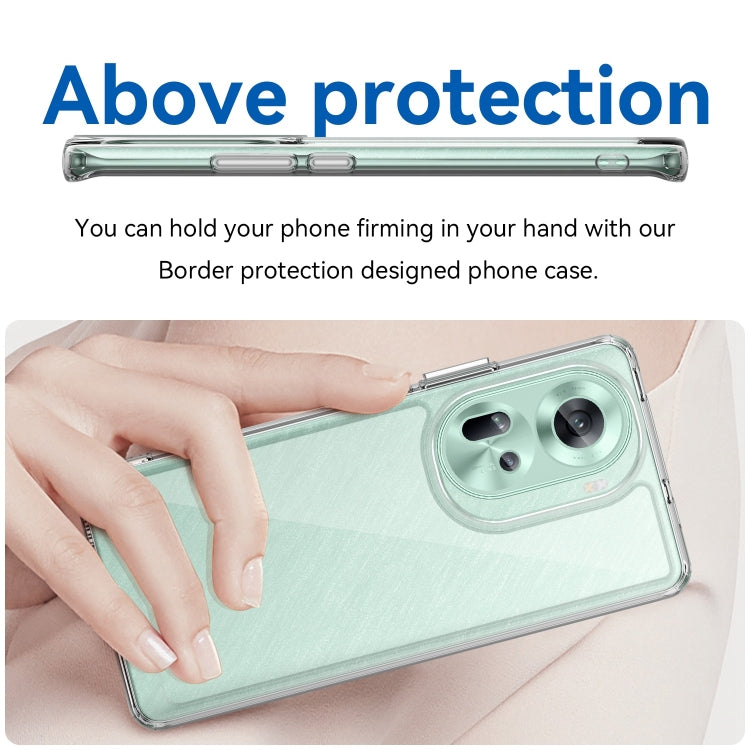 For OPPO Reno11 Global Colorful Series Acrylic Hybrid TPU Phone Case(Transparent) - Reno11 Cases by PMC TechLife | Online Shopping South Africa | PMC TechLife | Buy Now Pay Later Mobicred
