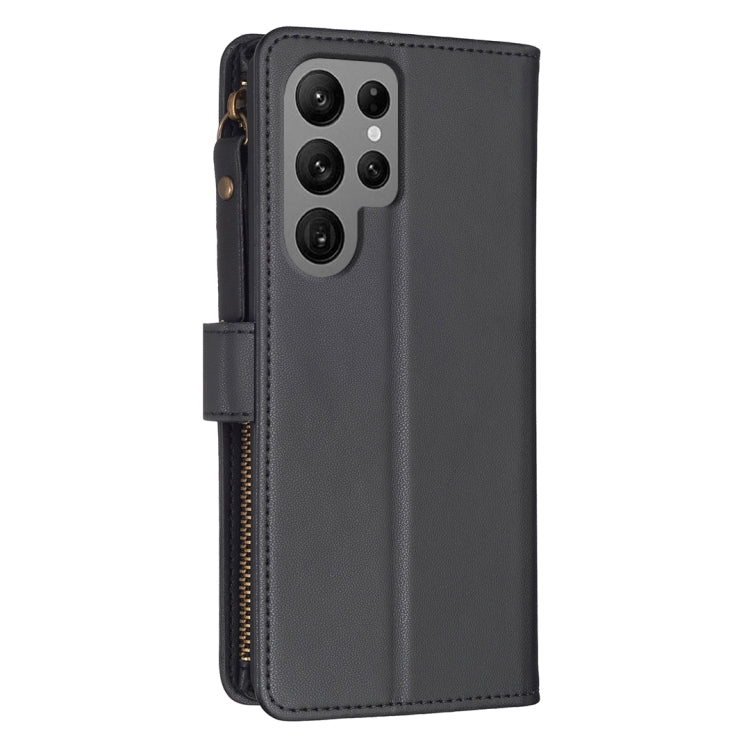 For Samsung Galaxy S24 Ultra 5G 9 Card Slots Zipper Wallet Leather Flip Phone Case(Black) - Galaxy S24 Ultra 5G Cases by PMC TechLife | Online Shopping South Africa | PMC TechLife