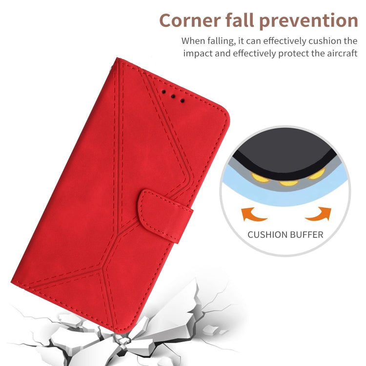 For iPhone 16 Pro Max Stitching Embossed Leather Phone Case(Red) - iPhone 16 Pro Max Cases by PMC TechLife | Online Shopping South Africa | PMC TechLife | Buy Now Pay Later Mobicred