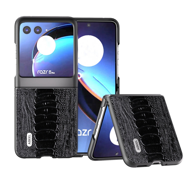 For Motorola Razr 40 Ultra ABEEL Genuine Leather Weilai Series Phone Case(Black) - free shipping - PMC TechLife - Order now!