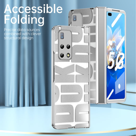 For Huawei Mate X2 Integrated Electroplating Folding Phone Case with Hinge(Tyrant Gold)