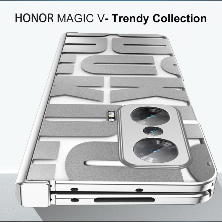 For Honor Magic V Integrated Electroplating Folding Phone Case with Hinge(Rose Gold)