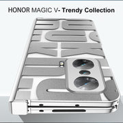 For Honor Magic V Integrated Electroplating Folding Phone Case with Hinge(Silver)