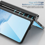 For Google Pixel Fold Integrated Electroplating Pen Slot Folding Phone Case with Stylus(Black)