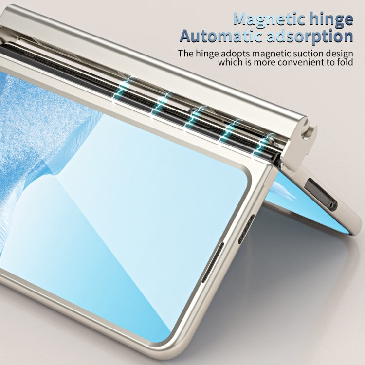 For Google Pixel Fold Integrated Electroplating Pen Slot Folding Phone Case with Stylus(Gold) - Google Cases by PMC TechLife | Online Shopping South Africa | PMC TechLife | Buy Now Pay Later Mobicred