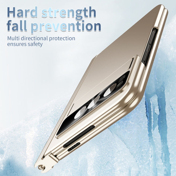 For Google Pixel Fold Integrated Electroplating PC All-inclusive Phone Case with Hinge(Gold)