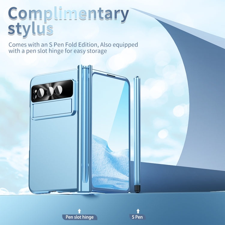 For Google Pixel Fold Integrated Electroplating PC All-inclusive Phone Case with Hinge(Blue) - Google Cases by PMC TechLife | Online Shopping South Africa | PMC TechLife | Buy Now Pay Later Mobicred