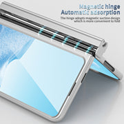 For Google Pixel Fold Integrated Electroplating PC All-inclusive Phone Case with Hinge(Silver)