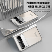 For Google Pixel Fold Integrated Electroplating Folding Phone Case with Pen Slot(Silver)