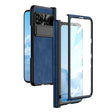 For Google Pixel Fold Integrated Napa Texture All-inclusive Phone Case with Hinge(Blue) - Google Cases by PMC TechLife | Online Shopping South Africa | PMC TechLife | Buy Now Pay Later Mobicred