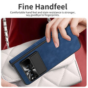 For Google Pixel Fold Integrated Napa Texture All-inclusive Phone Case with Hinge(Blue)