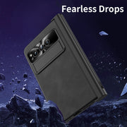 For Google Pixel Fold Integrated Napa Texture All-inclusive Phone Case with Pen Slot(Black)