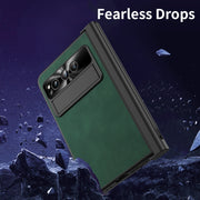 For Google Pixel Fold Integrated Napa Texture All-inclusive Phone Case with Pen Slot(Green)
