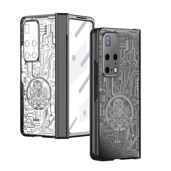 For Huawei Mate X2 Mechanical Legend Integrated Electroplating All-inclusive Phone Case(Black)