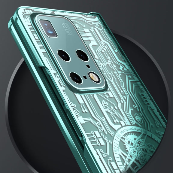 For Huawei Mate X2 Mechanical Legend Integrated Electroplating All-inclusive Phone Case(Blue)