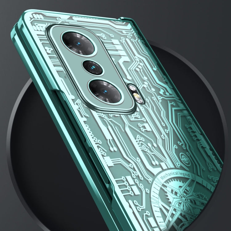 For Honor Magic V Mechanical Legend Integrated Electroplating All-inclusive Phone Case(Black)