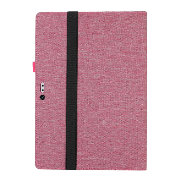 For Microsoft Surface Pro 4/5/6/7 Fabric Leather Tablet Case(Rose Red)