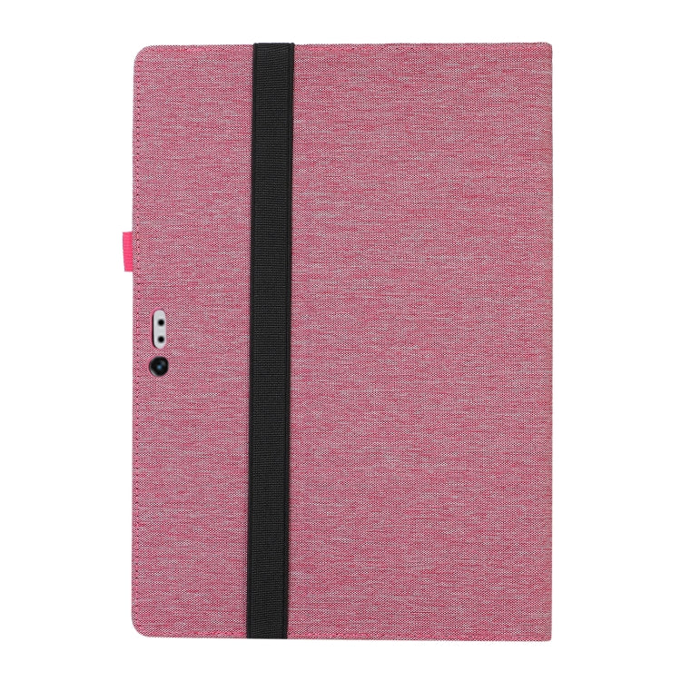 For Microsoft Surface Pro 4/5/6/7 Fabric Leather Tablet Case(Rose Red)