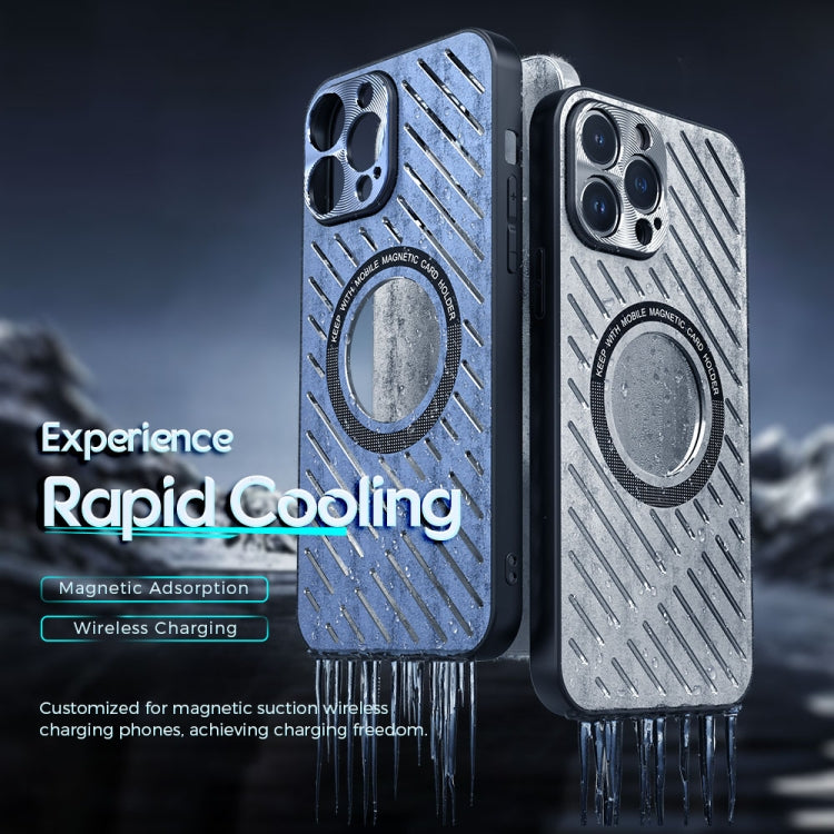 For iPhone 12 R-JUST RJ57 CD Pattern MagSafe Cooling Phone Case(Blue) - iPhone 12 / 12 Pro Cases by R-JUST | Online Shopping South Africa | PMC TechLife | Buy Now Pay Later Mobicred