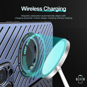 For iPhone 12 Pro Max R-JUST RJ57 CD Pattern MagSafe Cooling Phone Case(Silver)