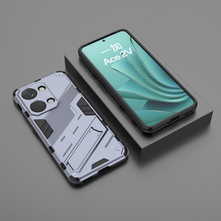 For OnePlus Ace 2V Punk Armor 2 in 1 PC + TPU Phone Case with Holder(Grey) - OnePlus Cases by PMC TechLife | Online Shopping South Africa | PMC TechLife | Buy Now Pay Later Mobicred