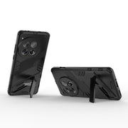 For OnePlus 12 5G Punk Armor 2 in 1 PC + TPU Phone Case with Holder(Black)