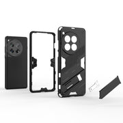 For OnePlus 12 5G Punk Armor 2 in 1 PC + TPU Phone Case with Holder(Grey)