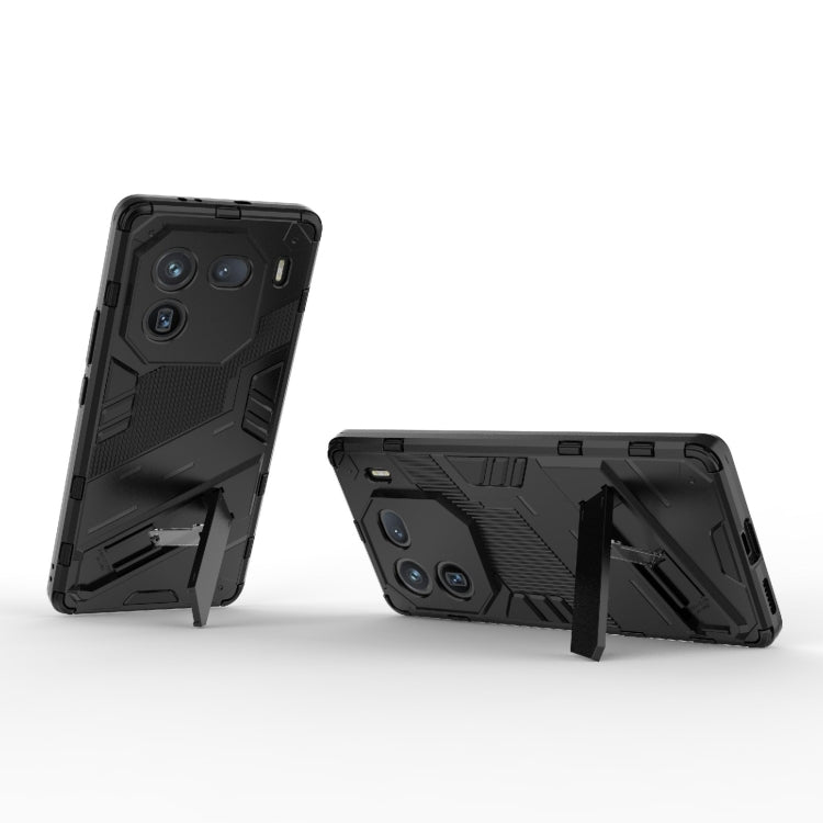 For vivo iQOO 12 Pro 5G Punk Armor 2 in 1 PC + TPU Phone Case with Holder(Black) - free shipping - PMC TechLife - Order now!