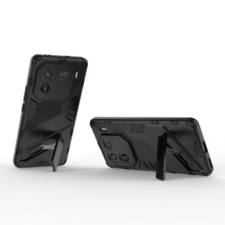 For vivo iQOO 12 5G Punk Armor 2 in 1 PC + TPU Phone Case with Holder(Black) - iQOO 12 Cases by PMC TechLife | Online Shopping South Africa | PMC TechLife