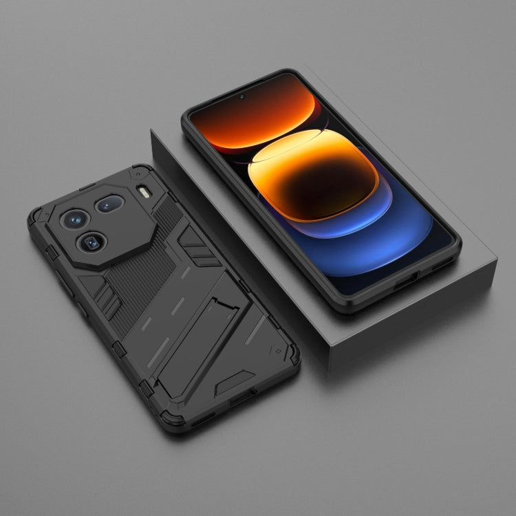 For vivo iQOO 12 5G Punk Armor 2 in 1 PC + TPU Phone Case with Holder(Black) - iQOO 12 Cases by PMC TechLife | Online Shopping South Africa | PMC TechLife