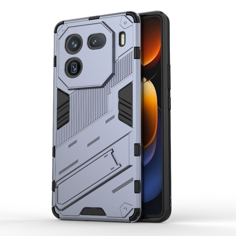 For vivo iQOO 12 5G Punk Armor 2 in 1 PC + TPU Phone Case with Holder(Grey) - iQOO 12 Cases by PMC TechLife | Online Shopping South Africa | PMC TechLife