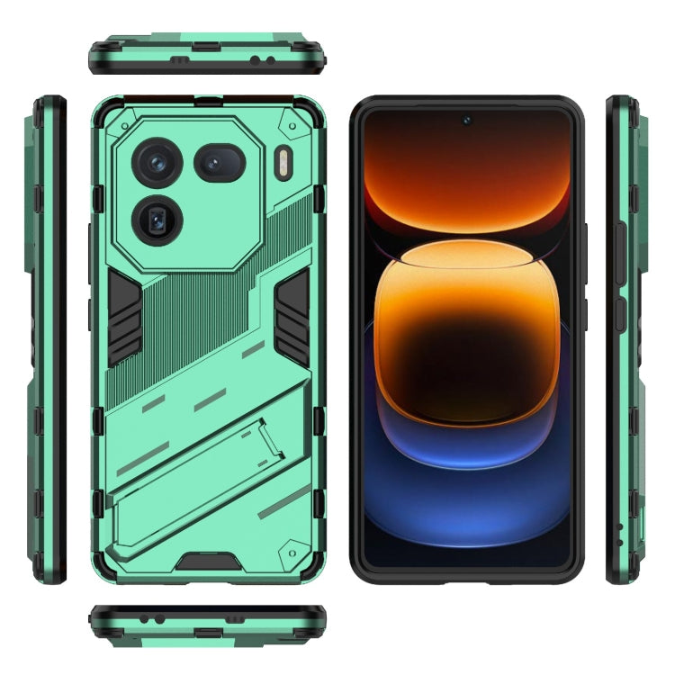 For vivo iQOO 12 5G Punk Armor 2 in 1 PC + TPU Phone Case with Holder(Green) - iQOO 12 Cases by PMC TechLife | Online Shopping South Africa | PMC TechLife