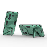 For vivo iQOO 12 5G Punk Armor 2 in 1 PC + TPU Phone Case with Holder(Green)