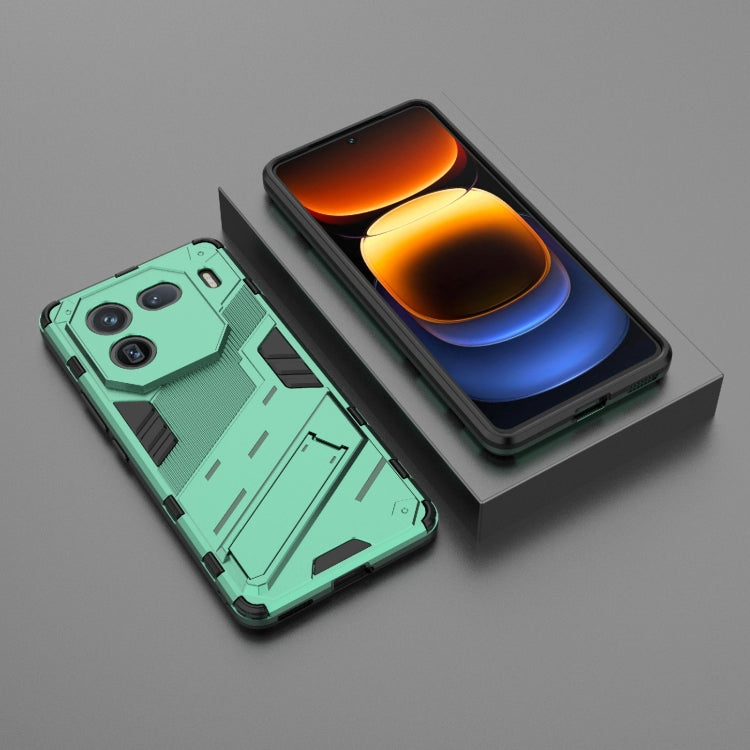 For vivo iQOO 12 5G Punk Armor 2 in 1 PC + TPU Phone Case with Holder(Green) - iQOO 12 Cases by PMC TechLife | Online Shopping South Africa | PMC TechLife