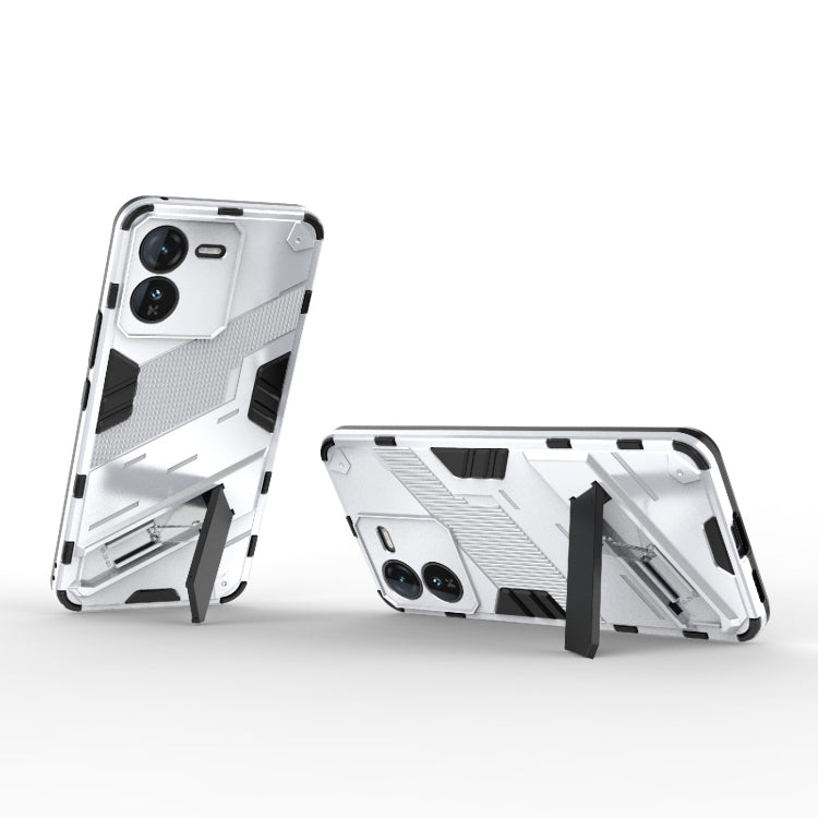 For vivo iQOO Z9 5G Punk Armor 2 in 1 PC + TPU Phone Case with Holder(White) - vivo Cases by PMC TechLife | Online Shopping South Africa | PMC TechLife
