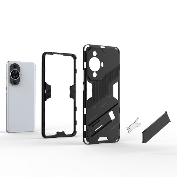 For Huawei nova 11 Pro 4G Punk Armor 2 in 1 PC + TPU Phone Case with Holder(Grey)