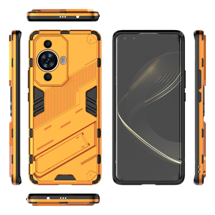 For Huawei nova 11 Pro 4G Punk Armor 2 in 1 PC + TPU Phone Case with Holder(Orange) - Huawei Cases by PMC TechLife | Online Shopping South Africa | PMC TechLife | Buy Now Pay Later Mobicred