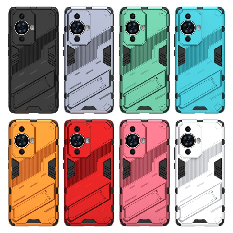 For Huawei nova 11 Pro 4G Punk Armor 2 in 1 PC + TPU Phone Case with Holder(Orange)
